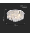 Plafonnier LED Designer en cristal Ø60cm - douille E14, verre clair, IP20 intérieur