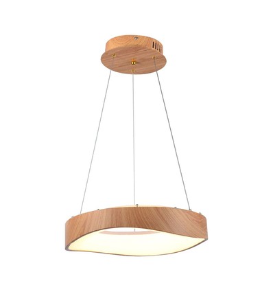 Suspension LED 18W design bois - 2100lm, Ø40cm, 3000K, source lumineuse incl.