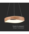 18W LED pendel i trædesign - 2100lm, Ø40cm, 3000K, inkl. lyskilde