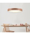 Suspension LED 25W designer en bois - Ø50cm, 3000K, corps blanc, source lumineuse incl.