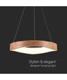25W LED designer pendel i trä - Ø50cm, 3000K, vit kropp, inkl. ljuskälla