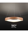 Suspension LED 25W designer en bois - Ø50cm, 3000K, corps blanc, source lumineuse incl.