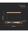 LED design hanglamp - 3000K, hout+zwarte behuizing