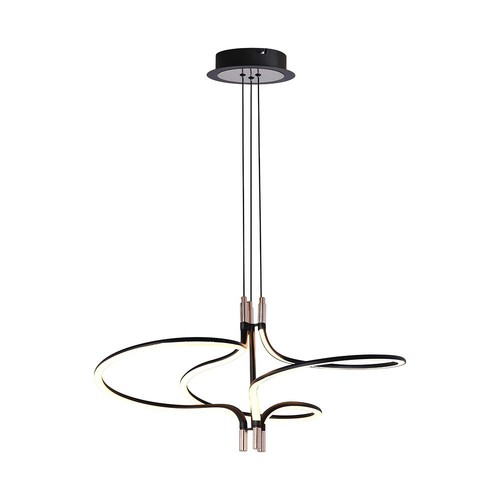 LED designer hengelampe - 3000K guldbelagt, sort hus