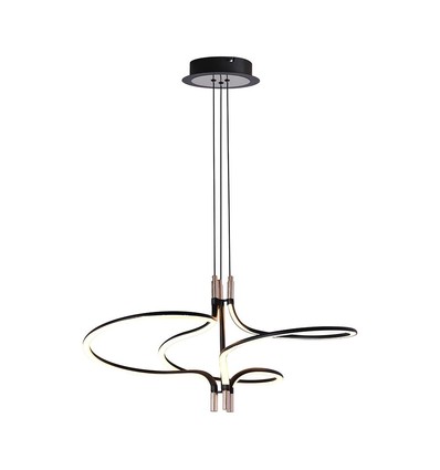 LED design hanglamp - 3000K goudkleurig, zwarte behuizing