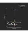 Suspension LED design - 3000K doré, boîtier noir