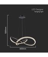 Suspension designer LED 40W, Ø60cm - 3-en-1 CCT, 4800lm, noir, IP20