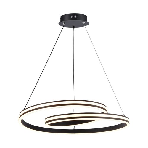 Suspension designer 60cm 40W - 120lm/W, noir, hauteur réglable, métal, avec source lumineuse