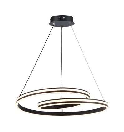 Suspension designer 60cm 40W - 120lm/W, noir, hauteur réglable, métal, avec source lumineuse