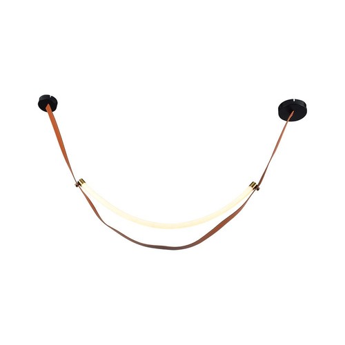 Plafonnier design 12W - 1440lm, L166cm, métal, marron