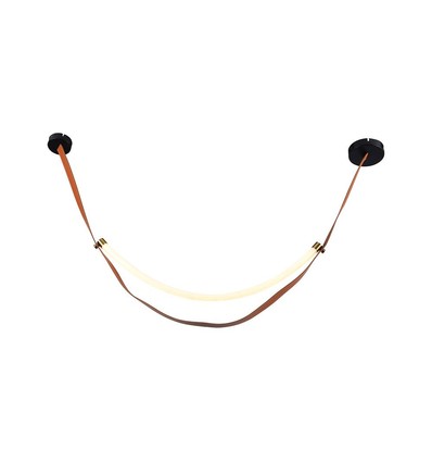 Plafonnier design 12W - 1440lm, L166cm, métal, marron
