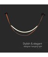 12W Designer plafondlamp - 1440lm, L166cm, metaal, bruin