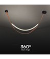 12W Designer plafondlamp - 1440lm, L166cm, metaal, bruin