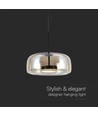Suspension designer 6W - Ø35cm, 750lm, 3000K, métal et verre, plafonnier d'intérieur