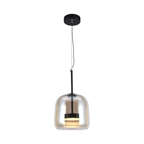6W Designer LED hanglamp - 750lm, metaal en glas, Ø23cm, in hoogte verstelbaar, incl. lichtbron