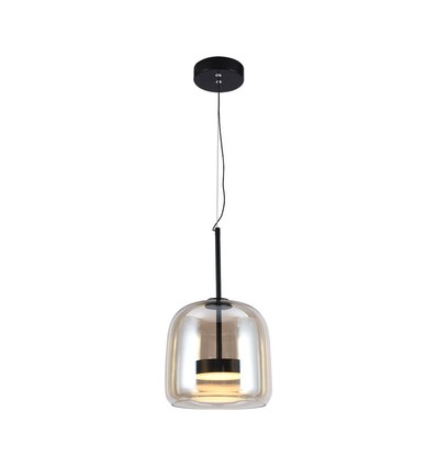 Suspension LED Designer 6W - 750lm, métal et verre, Ø23cm, réglable en hauteur, source lumineuse incluse