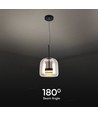 6W Designer LED hanglamp - 750lm, metaal en glas, Ø23cm, in hoogte verstelbaar, incl. lichtbron