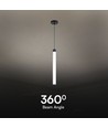 5W LED Designer pendel - 600lm, Metal + Glas, Ø5,5cm, inkl. lyskilde
