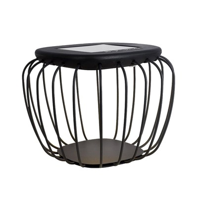 1W Solara designer trädgårds/bordslampa - Solcell, IP44, svart, lantern-formad, 3000K+6000K, inkl. ljuskälla