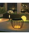 Lampe de jardin/table Solara designer 1W - Solaire, IP44, noir, forme lanterne, 3000K+6000K, source lumineuse incluse