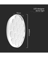 Plafonnier Designer Domelight 60W - Ø49cm, 6000lm, dimmable, télécommande incluse, diffuseur nid d'abeille