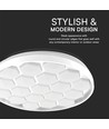 Plafonnier Designer Domelight 60W - Ø49cm, 6000lm, dimmable, télécommande incluse, diffuseur nid d'abeille