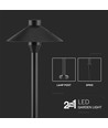 Lampe de jardin 7W - Puce Samsung, 3000K, Noir, Boîtier IP65