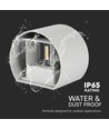 Applique murale LED 5W avec éclairage haut/bas - IP65 extérieur, gris, rond, 4000K, incl. source lumineuse