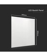 60x60 LED panel, 36W - 120lm/W, IP65, flicker free, hvit ramme