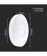 LED Designer Dome Lampa - 20W/40W/20W, Fjärrkontroll, Victory Vitt Lock, Dimbar