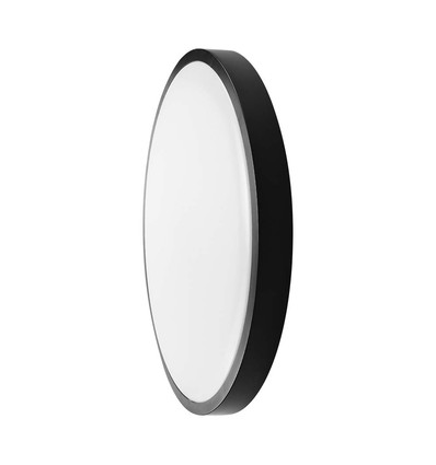 24W LED loftslampe med Samsung LED chip - Rund, sort kant, Ø29,5cm, IP44, 5 års garanti