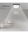 24W LED plafondlamp met Samsung chip, vierkant - 2500lm, IP44, zwarte rand, 4000K