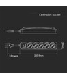 Rallonge 1,5 m - 1 Interrupteur, 5 Prises, Noir