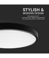 18W LED loftslampe med Samsung chip - Ø25cm, IP44, sort kant, 5 års garanti