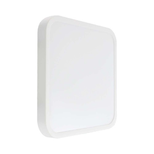 18W LED sensorlampe med Samsung chip, 4000K - Kvadratisk, IP44, hvid kant, 295x295mm, indbygget mikrobølgesensor