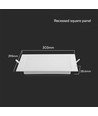 24W Samsung chip LED indbygningspanel, kvadratisk - 2500lm, 3000K, Backlit, Hul: 28x28 cm, Mål: 29,5x29,5 cm