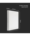 6W kvadratisk LED-panel, Samsung - 12x12cm, 3000K, hvit kant