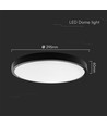 24W LED loftslampe med Samsung LED chip - Rund, sort kant, IP44, Ø29,5cm, 5 års garanti