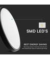 24W LED loftslampe med Samsung LED chip - Rund, sort kant, IP44, Ø29,5cm, 5 års garanti