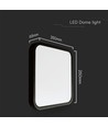 Plafonnier LED 18W - 25 x 25cm, bord noir, Samsung LED Chip, source lumineuse incluse