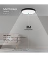 18W LED sensorlampe - IP44, Ø29,5cm, sort kant, innebygd sensor, fjernkontroll, inkl. lyskilde