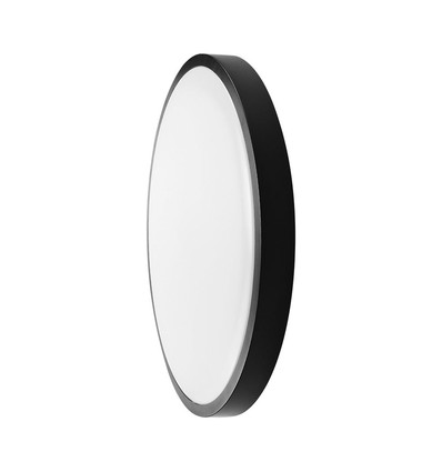24W LED sensorlampe - IP44, Ø35cm, sort kant, indbygget sensor, fjernbetjening, inkl. lyskilde