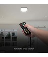 18W LED sensorlampe - IP44, 29,5 x 29,5cm, Samsung LED Chip, sort kant, fjernbetjening, indbygget sensor, inkl. lyskilde