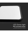 Plafonnier LED 36W avec capteur - IP44, 42x42cm, bord noir, Samsung Chip, 4000K, détecteur micro-ondes intégré
