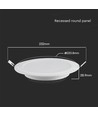 18W Ø22,1cm LED indbygningspanel - Samsung LED chip, 110lm/W, Hul: Ø20,5 cm, Mål: Ø22,1 cm, 5 års garanti