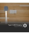 2W-3W genopladelig LED bordlampe - Ø8cm, 3-trin dæmpbar, hvid, inkl. USB-kabel