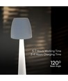 2W-3W genopladelig LED bordlampe - Ø8cm, 3-trin dæmpbar, hvid, inkl. USB-kabel