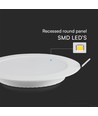 24W Ø17cm indbygningspanel med Samsung chip - 110lm/W, 6500K, kold hvid, rund, bagbelyst