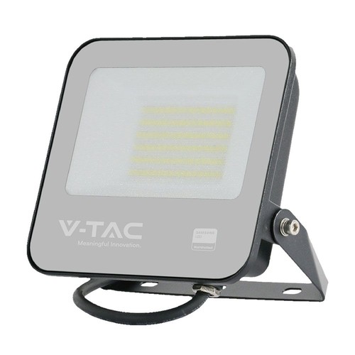 50W LED breedstraler - IP65, zwart, werklamp, Samsung chip, 4000K, grijs, matglas