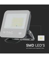 Projecteur LED 50W - IP65, noir, lampe de chantier, puce Samsung, 4000K, gris, verre dépoli